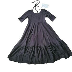 Omi Jo Empire Ruffle Maxi Dress